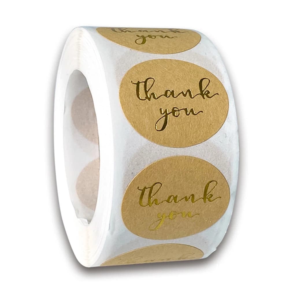 Étiquettes autocollantes de remerciement rondes en feuille d'or, étiquettes de scellage pour cadeau de petite entreprise, autocollant d'expédition pour décoration enveloppe, 500 pièces