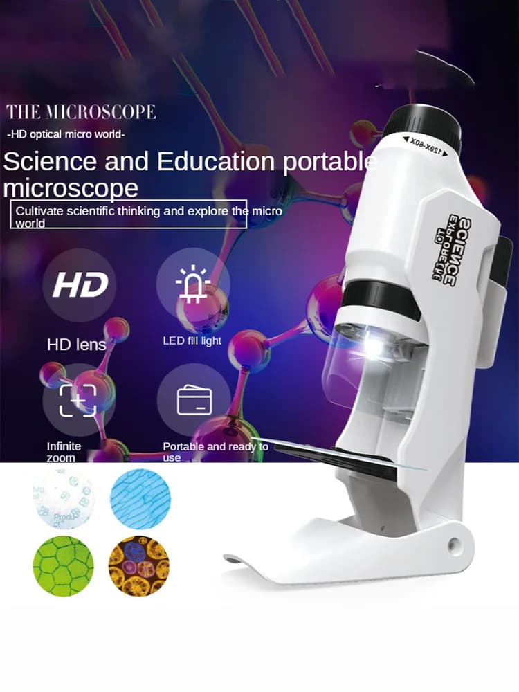 Microscope à main portable pour enfants, jouet éducatif, scientifique