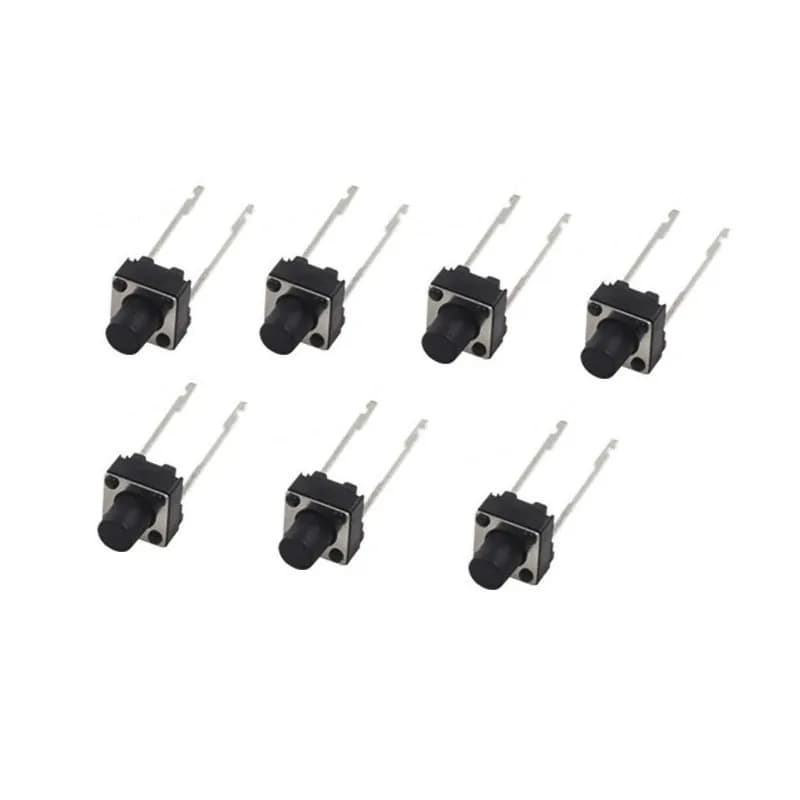 100 pièces 6*6*7mm milieu 2 broches longues broches Tact bouton poussoir interrupteur 6x6x7mm Micro interrupteur