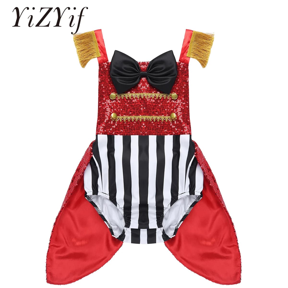 Costume de Showman pour tout-petits, barboteuse à paillettes pour filles, tenue de cosplay pour Halloween Ringmaster LYus, tenue de fête d'anniversaire et de Noël