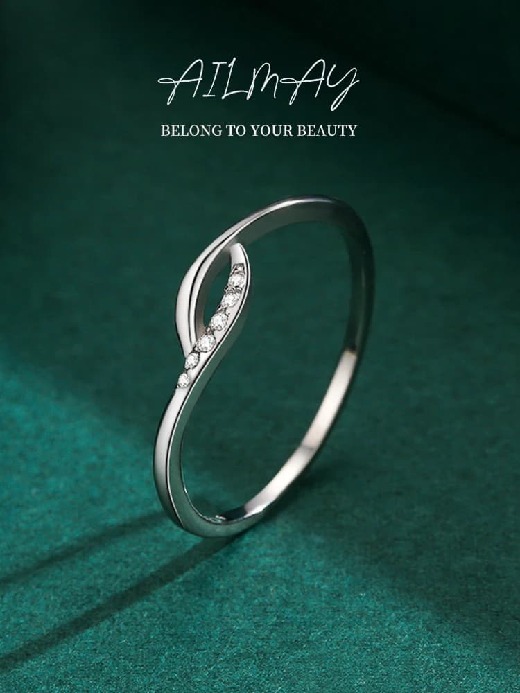 Ailmay-Bague entrelacée en argent regardé 925 véritable pour femme, bijoux fins minimalistes, élégant, Rotterdam Kle, CZ, nouveau style, 2021