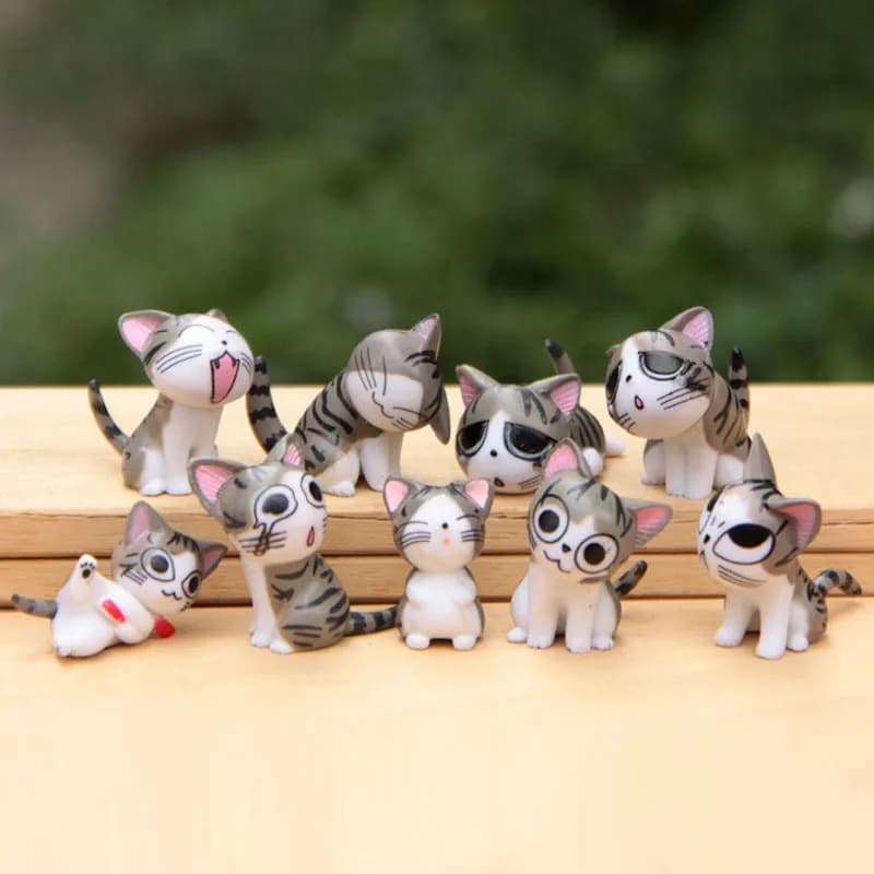 9 pièces ensemble Kawaii mignon Mini Figurine Statue Chi le chat jardin décoration jouet 3 cm Micro petits animaux jouet