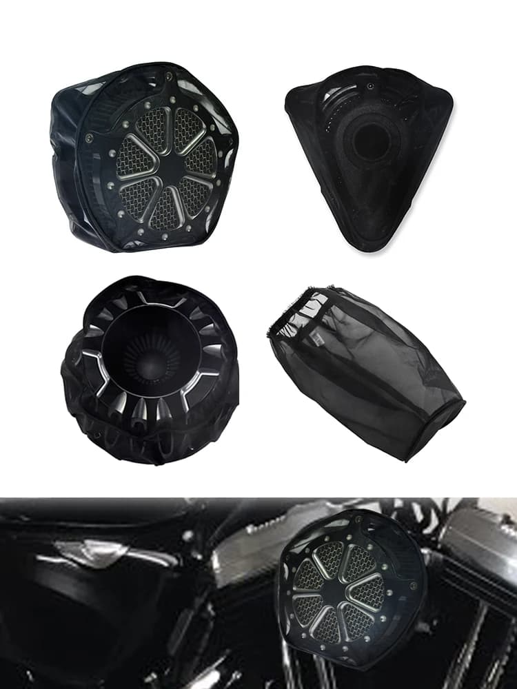 Housse de protection pour filtre à Air de moto, chaussette de pluie noire, pour Harley Sportster XL Dyna Softail Touring Road Street Glide