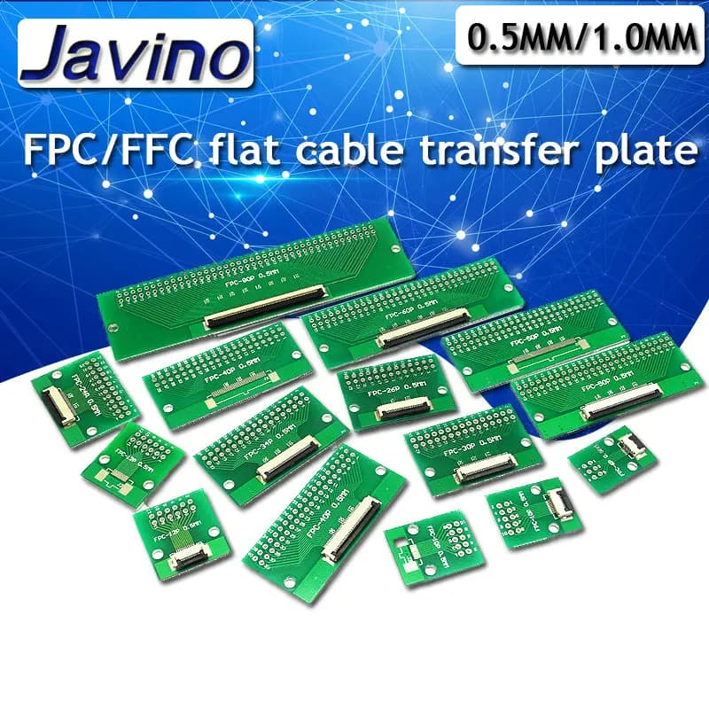 La plaque de transfert de câble plat FPC/FDavid est directement insérée bricolage, connecteur d'espacement de 0.5mm 1mm, 6P, 8P, 10P, 20P, 30P, 40P, 60P