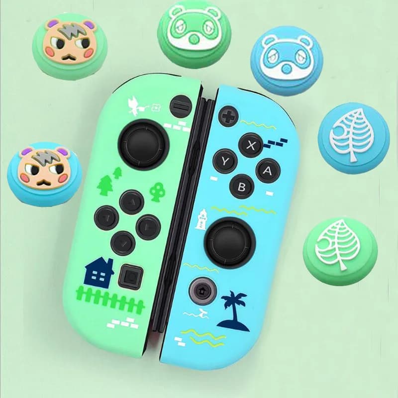 Capuchon de poignée de bâton de pouce, housse de protection de Joystick pour Nintendo Switch Oled NS Joy-Con Joycon, coque souple en Silicone pour contrôleur de jeu
