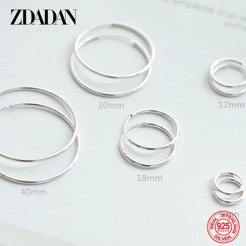 ZDADAN 925 boucles d'oreilles rondes en argent Sterling pour femmes accessoires de bijoux de mode en gros