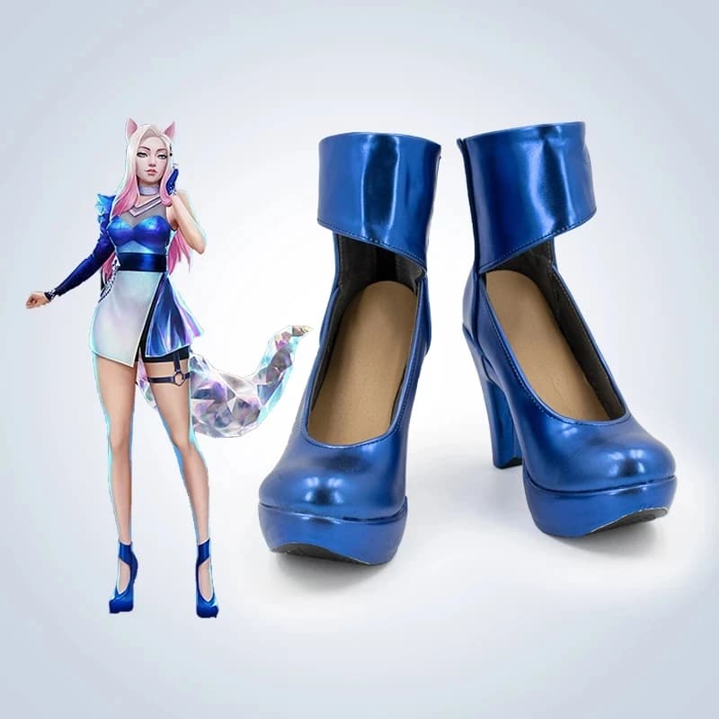 KDA Ahri Cosplay chaussures bottes Sexy KDA All Out Pop Star Cosplay accessoires oreilles perruque sur mesure talon haut pour filles femmes
