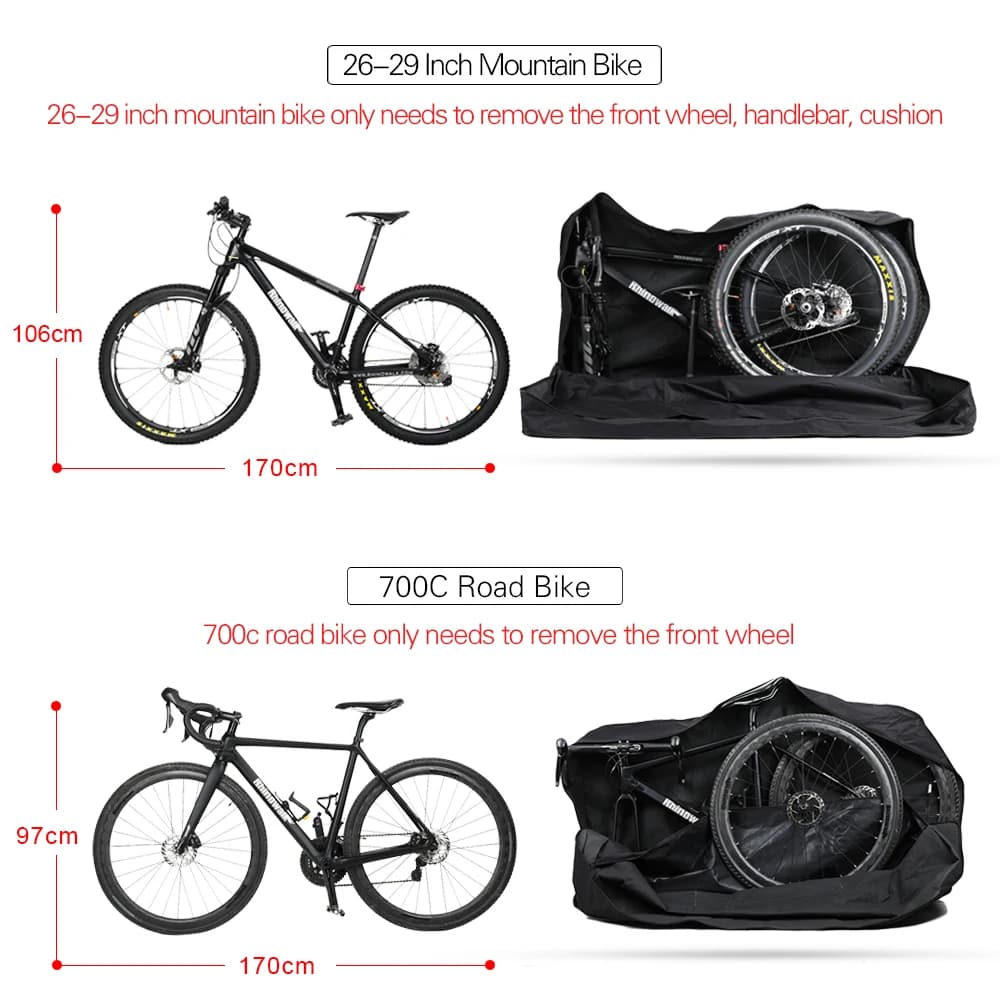 Bal inowalk-Sac de transport pliant pour vélo, housse de vélo de grande capacité, sac de voyage portable extérieur, emballage de vélo, rangement, Electrolux, 26 "-29"