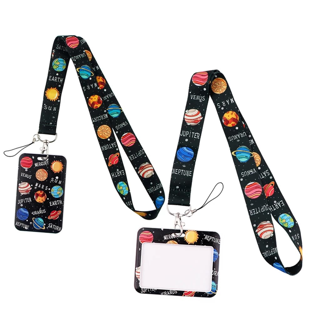 Porte-cartes avec lanière de planètes créatives, porte-carte d'accès au métro, badge pour téléphone portable, ER818