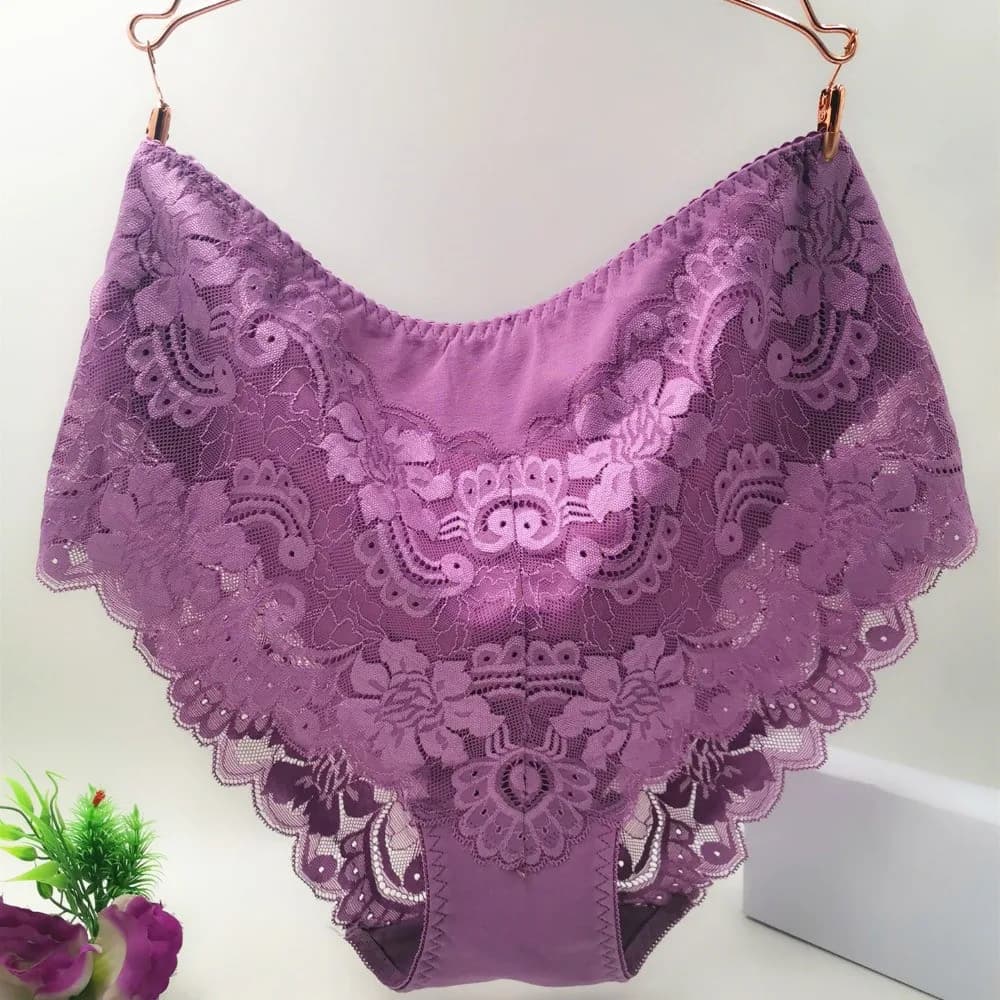 Sous-vêtement Chester en dentelle délicate pour femme, lingerie sexy, slip en coton, culotte taille haute, grande taille, 6XL, 7XL