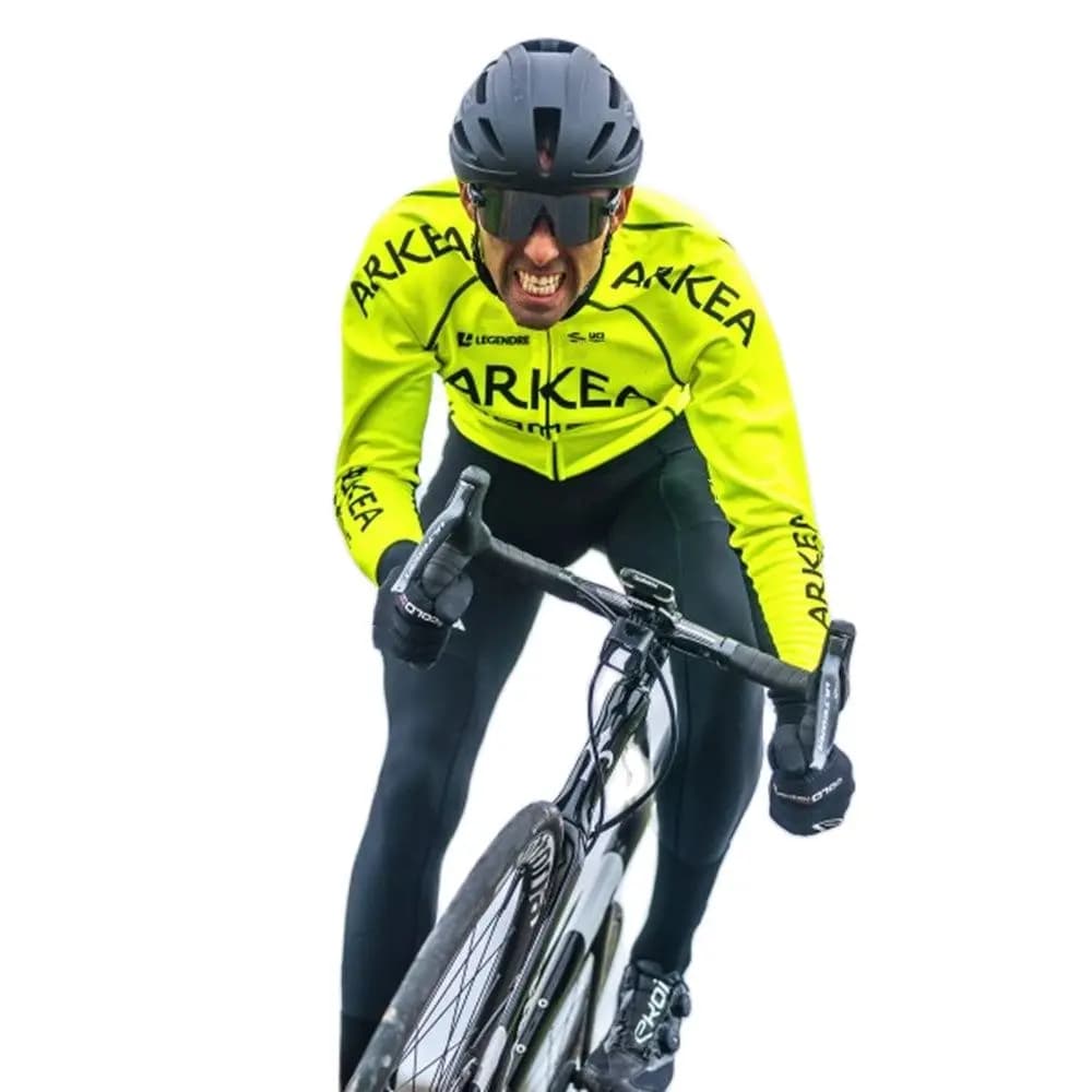 Hiver cyclisme Pro équipe Arkea Samsic couleur fluorescente veste thermique polaire vélo maillot Roupa Ciclismo Hombre vélo vêtements