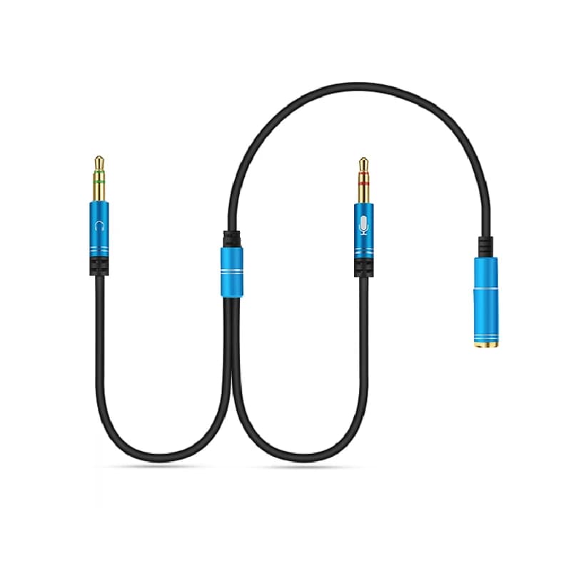Câble adaptateur répartiteur en Y pour casque et microphone 3,5 mm, prise audio stéréo et microphone 3,5 mm vers casque et écouteurs à 4 pôles