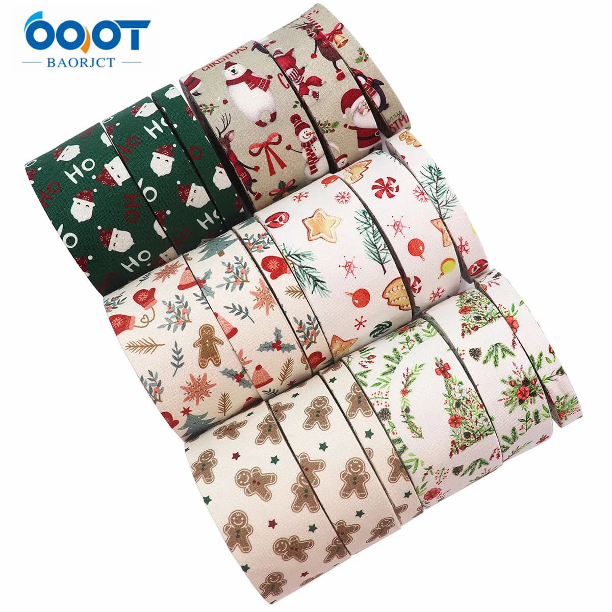 Rubans de noël Double face en tissu, 5 Yards, M-21623-854 38MM, bricolage, pince à cheveux, accessoires pour vêtements et décorations de couture