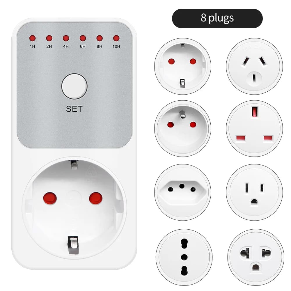 Prise de minuterie de compte à rebours 10 heures, réglage Intelligent du temps, interrupteur de commande, prise de mesure de l'énergie électrique
