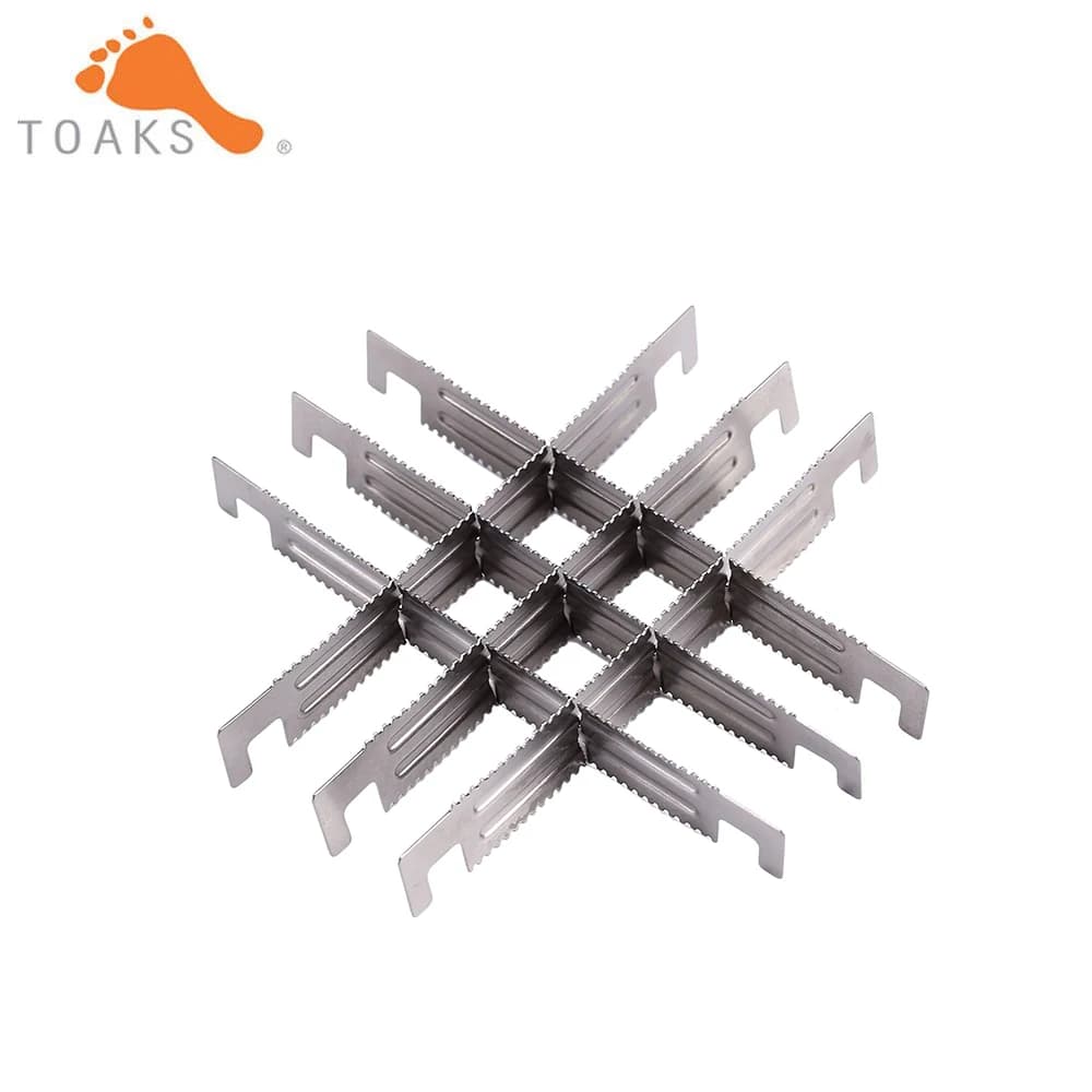 TOAKS – Support de poêle à bois en titane pour l'extérieur, 2/4/6 pièces, barres transversales, Mini Support de poêle Portable, Support de Camping, BAR-02