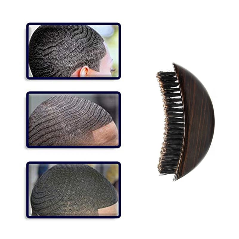 Brosse à Moustache avec Manche en Bois Doux pour Homme, Peigne à Barbe Ondulée, en Poils de Sanglier, Accessoire de Barbier, 6Styles