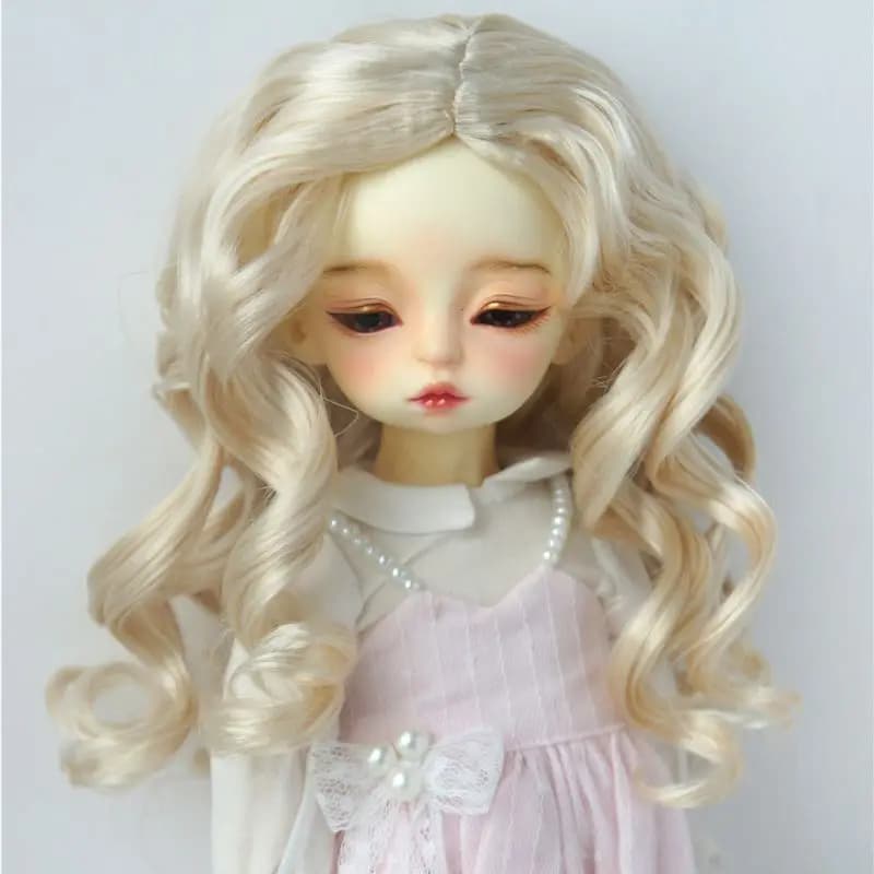JD340 1/6 1/4 1/3 YOSD MSD SD Lady Roll bouclés fille Sauvage synthétique mohair BJD perruques 6-7 "7-8" 8-9 "9-10" accessoires de poupée