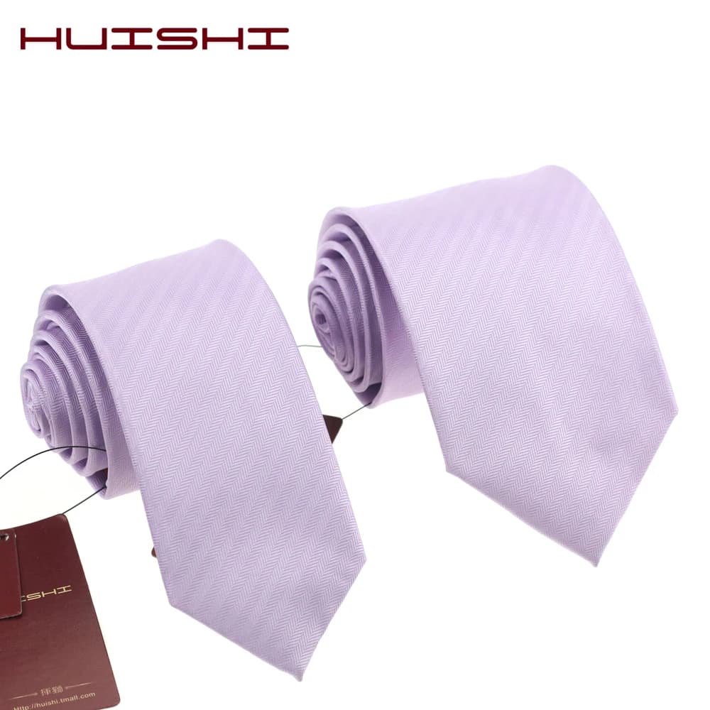 Cravate Classique pour Homme, Violet Clair, Unisexe, Accessoire de Mariage, Cadeau d'Été, à Rayures, Bonbons, Solide, 03