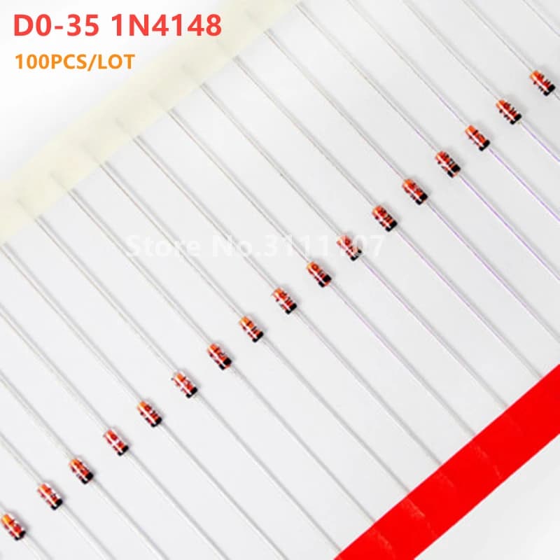 Diodes de commutation haute vitesse D0-35 1N4148, 100 pièces/lot