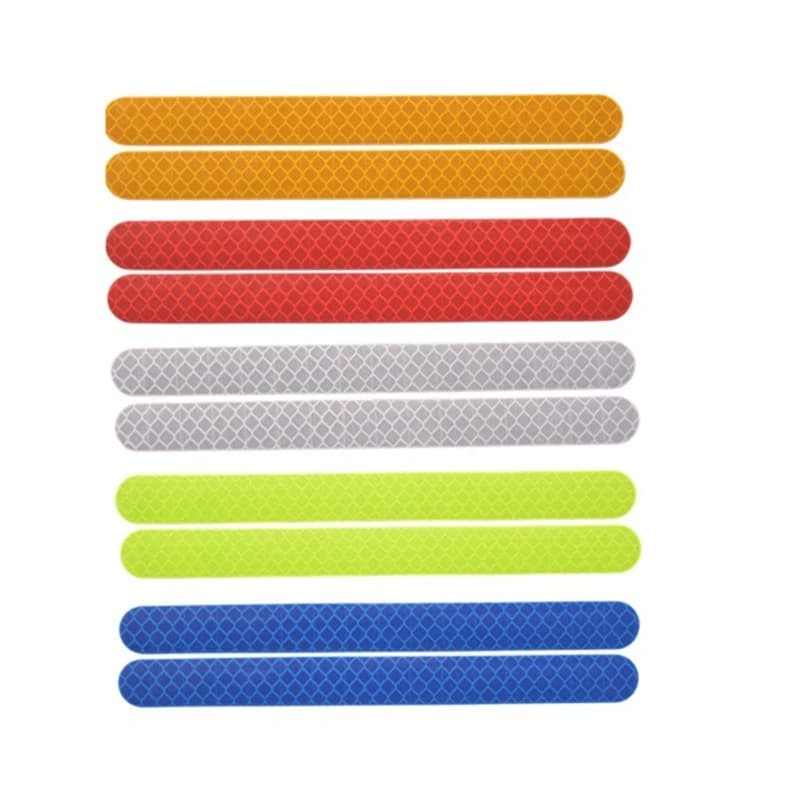 Autocollants multicolores de réflecteur de voiture 2 pièces/ensemble, bande réfléchissante de rétroviseur pour automobile, accessoires de protection extérieurs