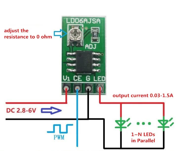 Carte de commande PWM pour lampe de poche LED USB, pilote LED, courant constant, réglable, CC, 3.3V, 3.7V, 5V, 30 sang, MA, 18650, Eddie ion