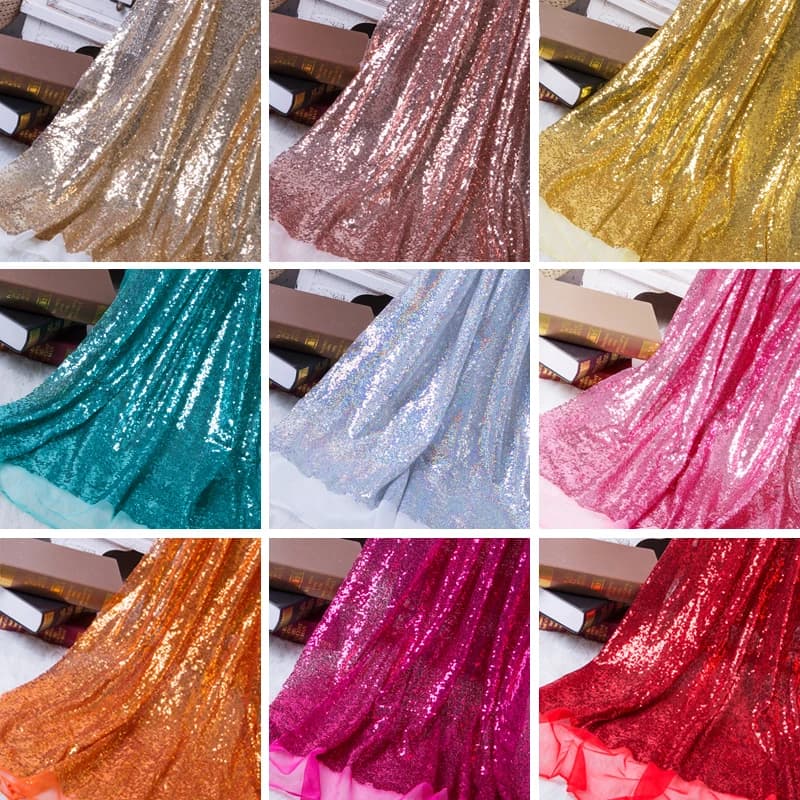 Tissu à paillettes scintillantes, 1 pièce de largeur 1.3m, or Rose, argent, pour vêtements, scène, fête, mariage, décoration DIV, nouvelle collection