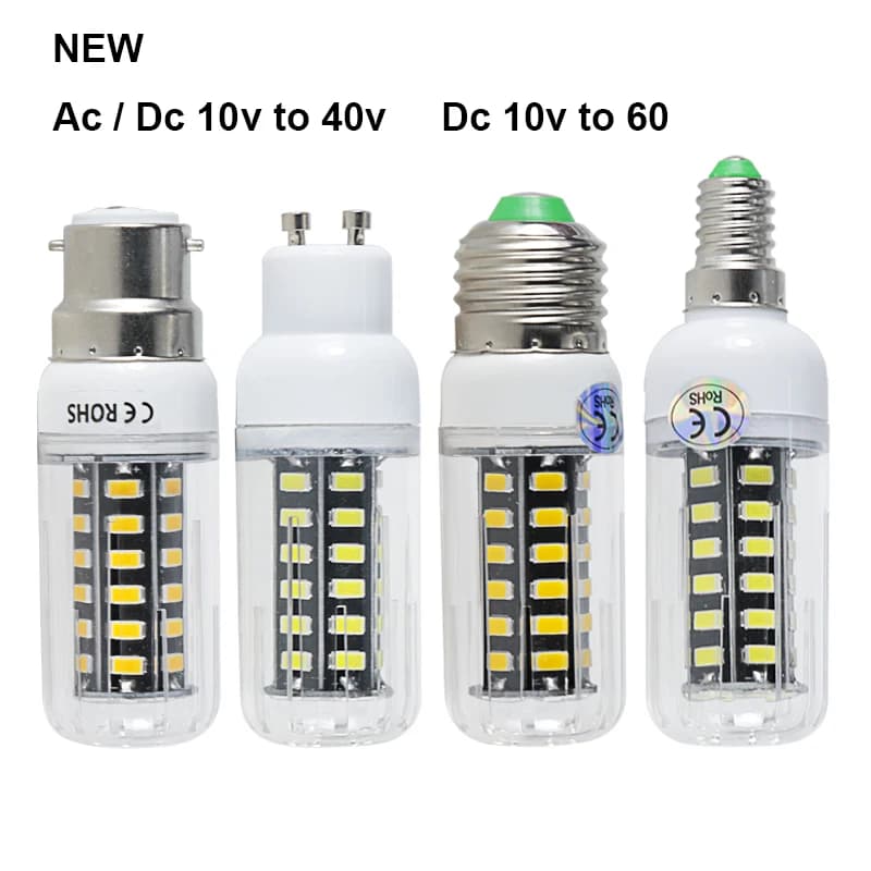 Lampara Led E14 E27 B22 GU10 7W Super Ac Dc 12 24 36 V volts ampoule de maïs 110v 220v lampe à économie d'énergie 12v 24v 36v 48v 60V lumières