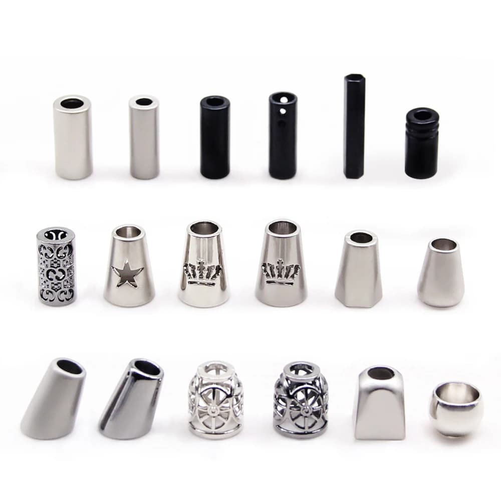 Bouchon d'extrémité en métal de haute qualité, 10 pièces, extrémités de corde, serrures, Clips de fixation pour sac à dos, cordons de serrage pour vêtements, accessoire de bricolage