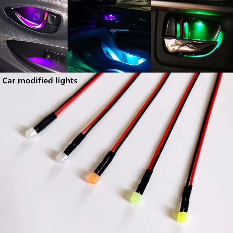 Lot de 10 lumières LED pour modification de voiture, éclairage intérieur, petite lumière universelle et grande lumière de modification de voiture, 12V-24VDC