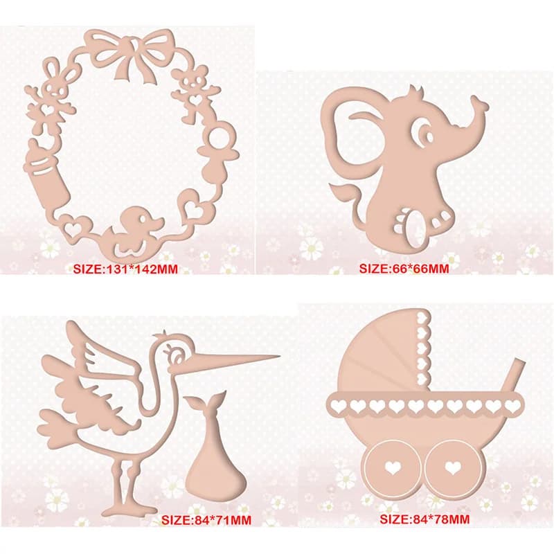 Matrices de découpe en métal avec cadre circulaire d'éléphant, pour nouveau landau, Scrapbooking, bricolage, Album Photo, fabrication de cartes, pochoir d'oiseau, 2021