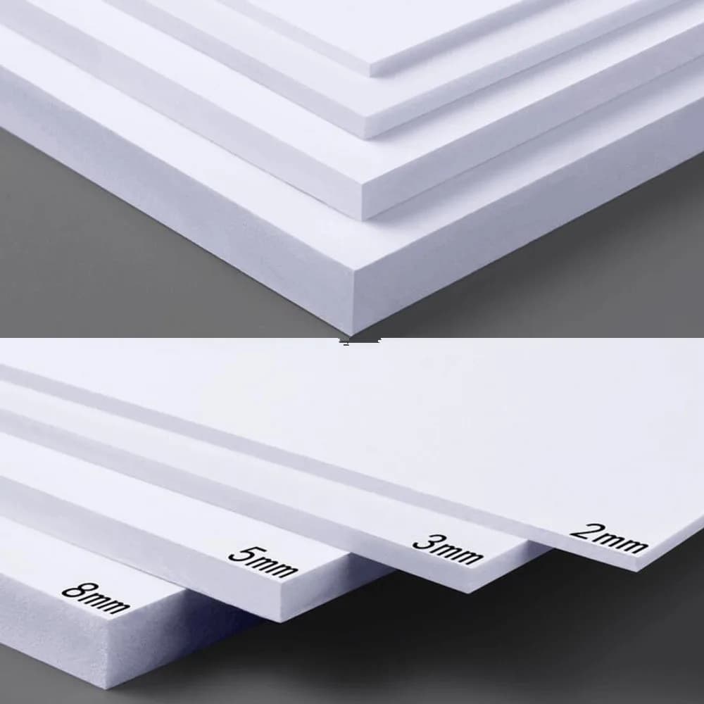 Panneau en mousse PVC blanc/noir, 300x200mm, 5 pièces, pour bricolage, matériaux de construction, modèle fait à la main, matériau exécutif, plastique plat