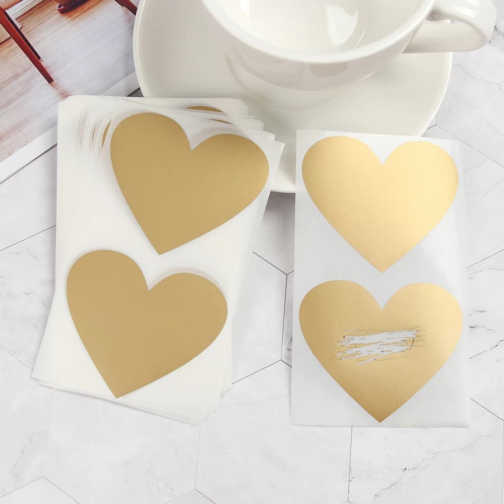 Autocollant à gratter cœur et étoiles, étiquettes de couleur multi-usage, pour cadeau de mariage, cartes postales, adhésif, travaux manuels, ensemble de 50 pièces,