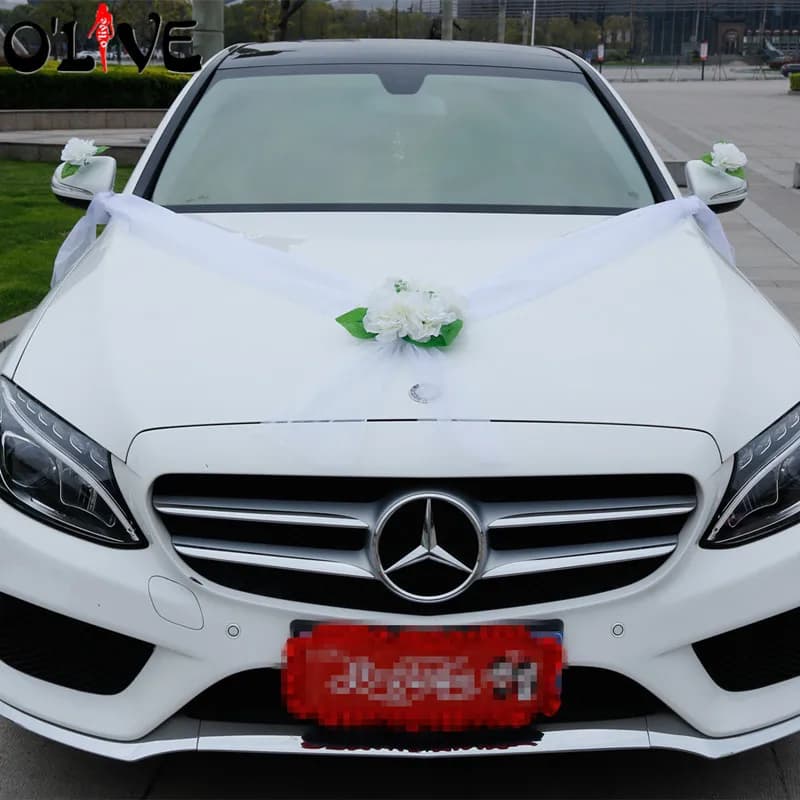 Fleurs Artificielles pour Décoration de Voiture de Mariage, Feuilles de Stpod, Fausses Fleurs, Pompons à Faire Soi-Même, Fournitures de Maison