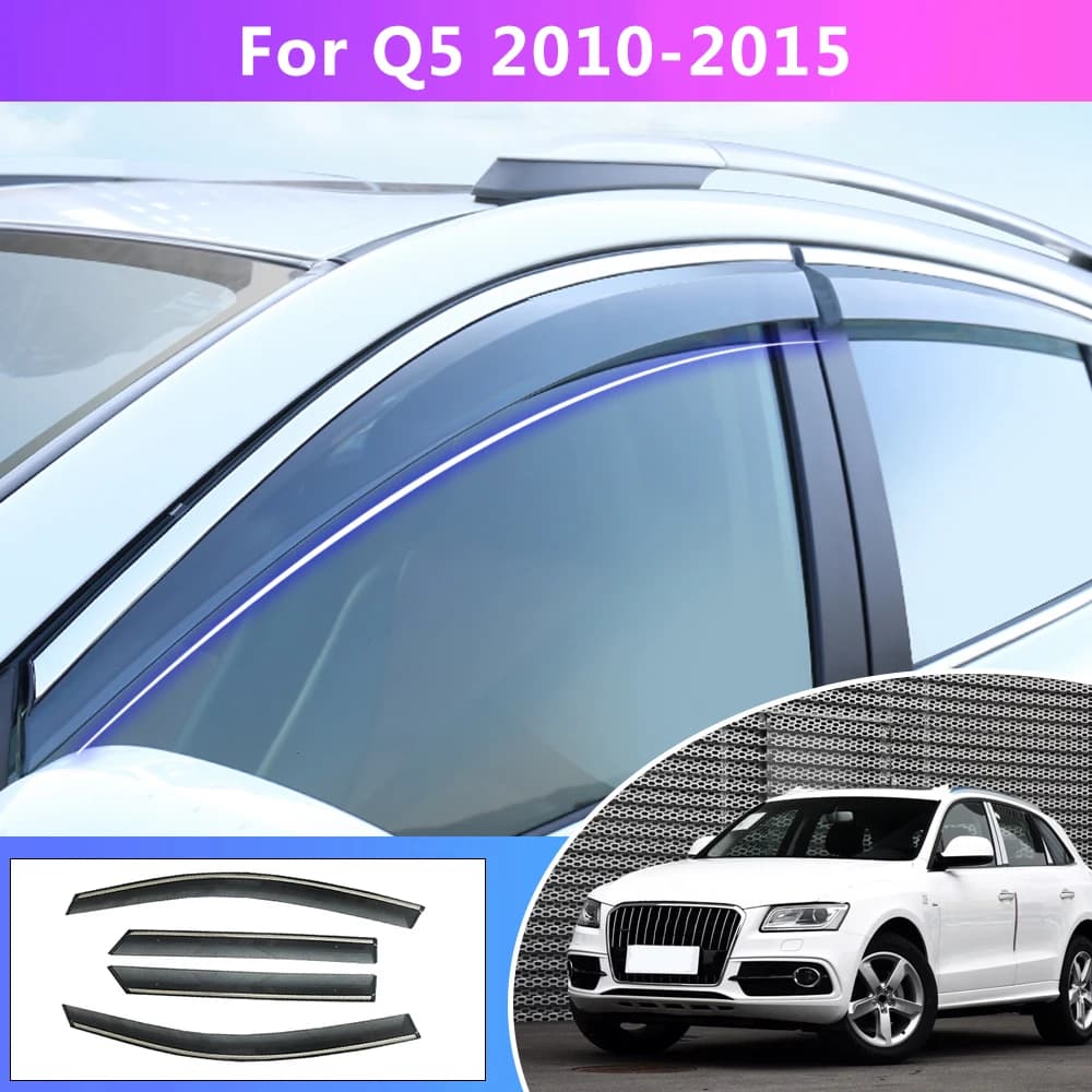 Visière extérieure de fenêtre de fumée de voiture, pour Audi Q5 2010 2011 2012 2013 2014 2015 2016 2017 2018, pare-soleil ensoleillé, déflecteur de protection