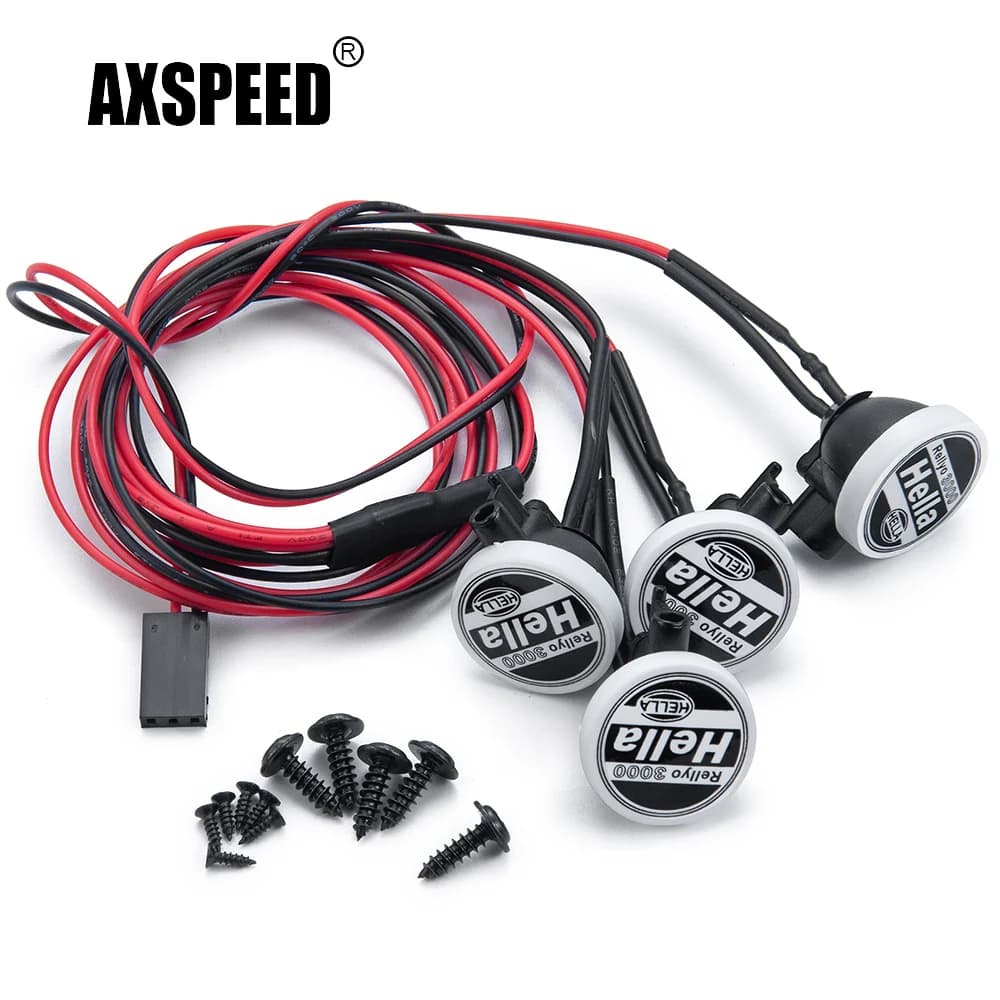 AXSPEED 2/4 pièces, éclairage LED avec couvercle en plastique rond pour TRX-4 Axial SCX10 Tamiya CC01 D90 TF2, pièces de mise à niveau pour voiture RC Crawler 1:10