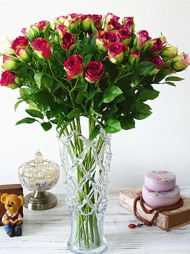 Bouquet de roses artificielles 70CM à 4 tiges, Matériel pour arrangements floraux DIY, Matériel d'aménagement paysager artistique, Décoration de maison pour le Nouvel An, Accessoires végétaux