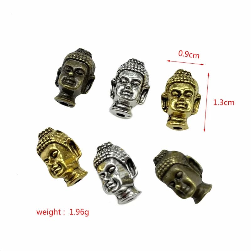 10 pièces 9*13mm trois couleurs tête de bouddha Portr perle entretoise breloques pour Bracelets à bricoler soi-même fabrication de bijoux à la main