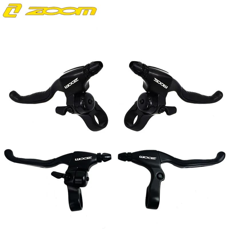 Levier de frein de vélo ZOOM, VTT, vélo de route, en alliage d'aluminium, frein à sonnette, poignée à 2 doigts, frein à main pliable pour vélo, frein V, frein C