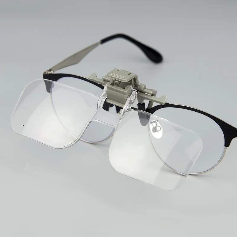Lunettes légères Style Magnifier2x 1.5x 2.5x 3.5x Mains libres Loupe Reading Lunettes Loupe avec Clip Loupe pour Needlework Crafts Map Reading