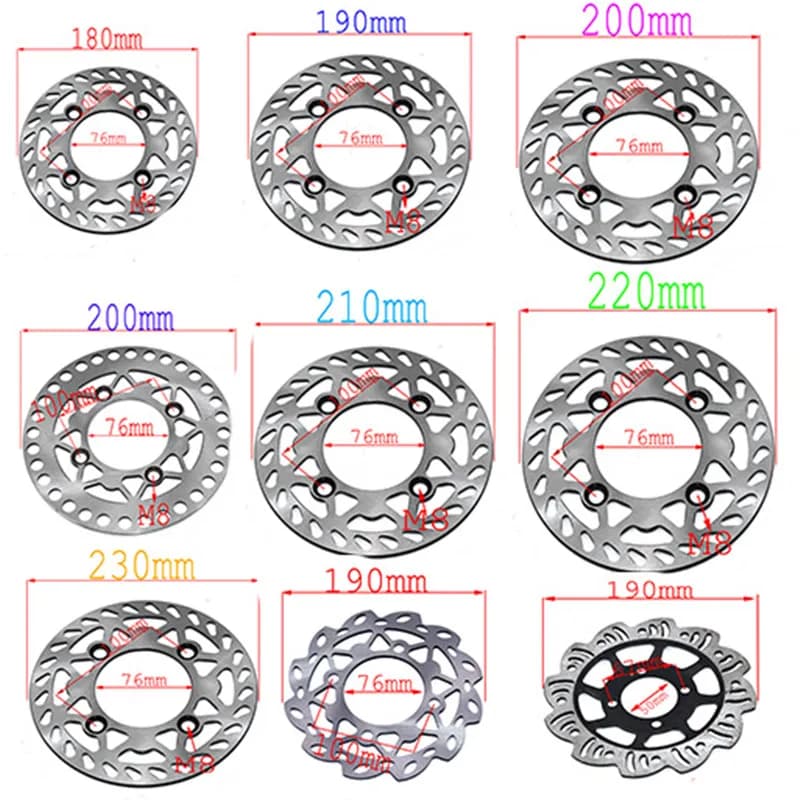 Plaque de disque de frein à disque avant et arrière, 180mm 190mm 200mm 210mm 220mm 230mm, pour moto KAYO BSE 125cc 140cc 160cc, vélo de poche