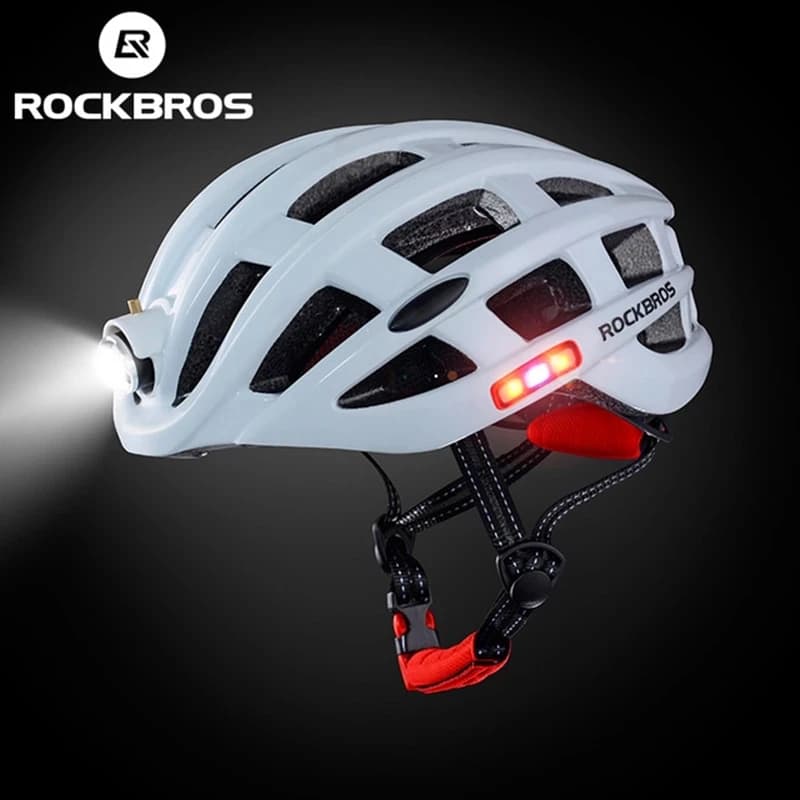 ROCKBROS-Casque de vélo aste, lampe de sauna de vélo, lumière de sauna plonger oyante, lumière iodée, casque de vélo VTT, casquette de sécurité sportive, nuit