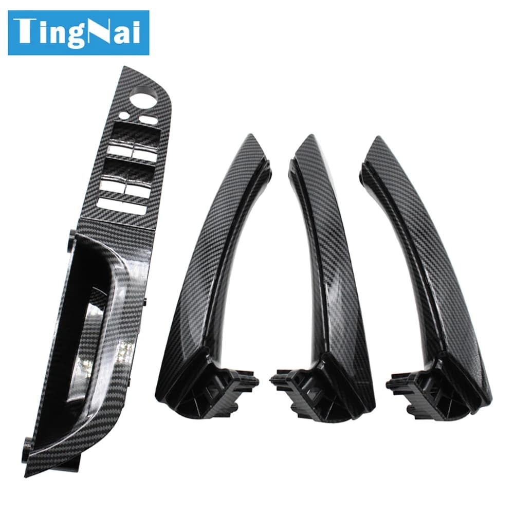 LHD – poignée de porte intérieure en Fiber de carbone pour conducteur gauche, panneau d'accoudoir, ensemble complet pour BMW série 3 E90 E91 316 318 320 325 328
