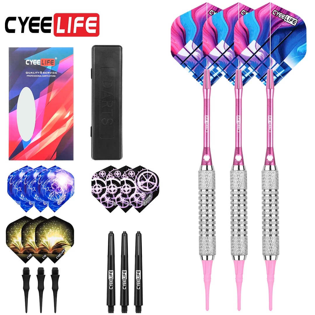 CyeeLife 3 pièces fléchettes professionnelles 16/18g fléchettes souples de sécurité pour fléchettes souples intérieures jeux de fléchettes pointe électronique professionnelle
