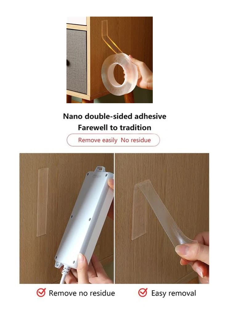Nano ruban adhésif Double face en mousse Gekko en Silicone, 1/3m/5m, ruban de fixation acrylique lavable et réutilisable pour la maison et le bureau
