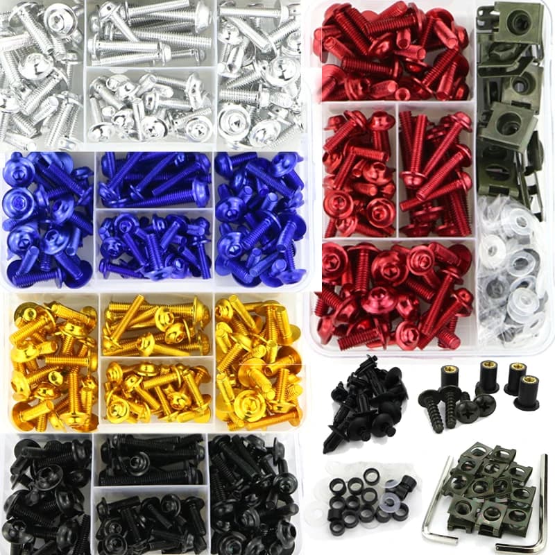 Kit complet de boulons de carénage vis de carrosserie adaptées pour SUZUKI GSX-R125 GSX-R600 GSX-R750 GSX-R1000 GSX1300R Hayabusa SFV650 Gladius SV650