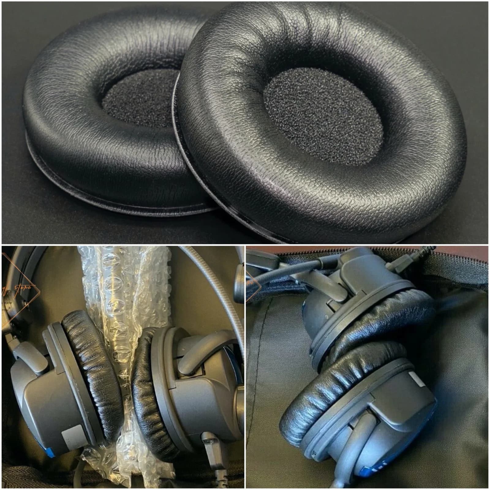 Oreillettes en cuir coussin en mousse pour Sennheiser HMEC-26 HMD26 HME26 HMDC26 sauna ensembles sauna téléphone pièce de rechange