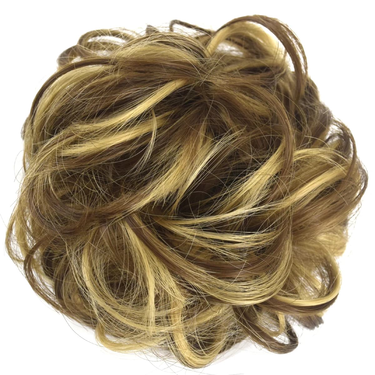 TOPREETY-Extension Capillaire Synthétique Bouclée, Degré de Chaleur, 35g, Chignon de Proximité, Wstring, Bande de Caoutchouc, Updo Matut Q5