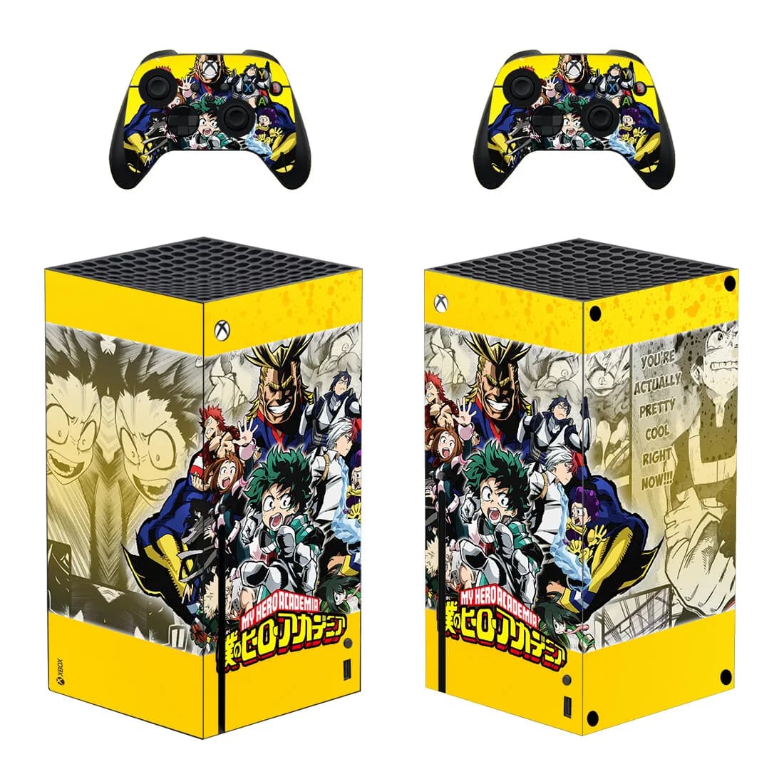My foreAcademia-Autocollant de protection en vinyle, pour console Xbox Series X et 2 manettes