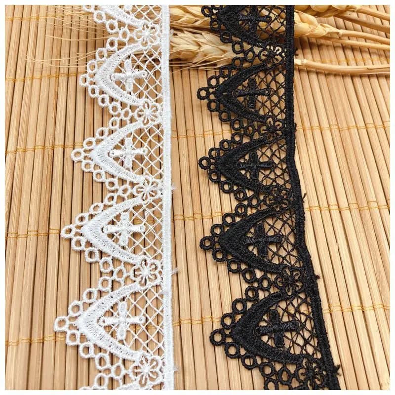 Tissu en dentelle brodé à motif croix florale unilatérale, style Lolita, pour accessoires de mariage, confection de vêtements, artisanat DIY et rubans de couture