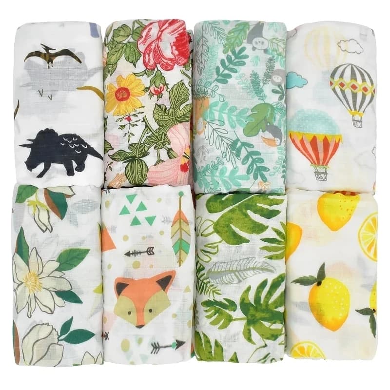 Emmaillotage en mousseline de bambou pour bébé, couverture en coton, gaze d'alimentation, chiffons de bain, serviette de bain, emmaillotage pour bébé, petite taille, articles pour bébé